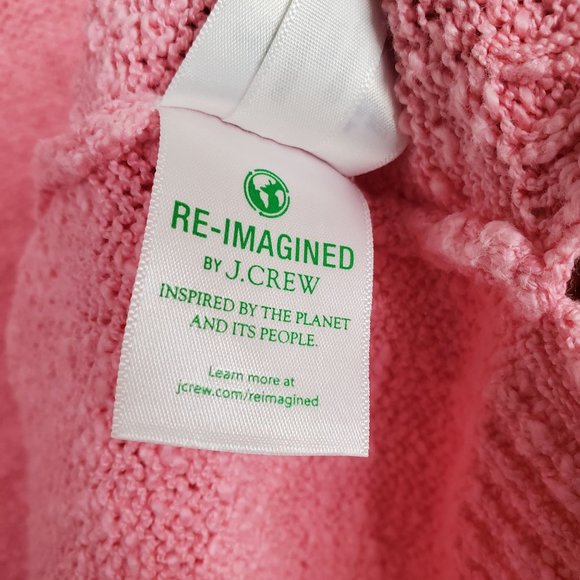 Reimagined by J Crew Size XL Sweater V-neck Slub Knit Cotton Blend Textured Pink - Picture 11 of 11